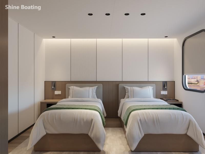 Liveaboard Diving Vessel Guest Cabin Interior Comfortable Twin-Bed Guest Cabin Interior for a Liveaboard Diving Vessel