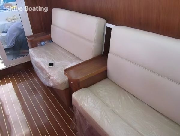 Shine 1008 Yacht Interior Lounge Shine 1008 yacht interior lounge with comfortable marine seating