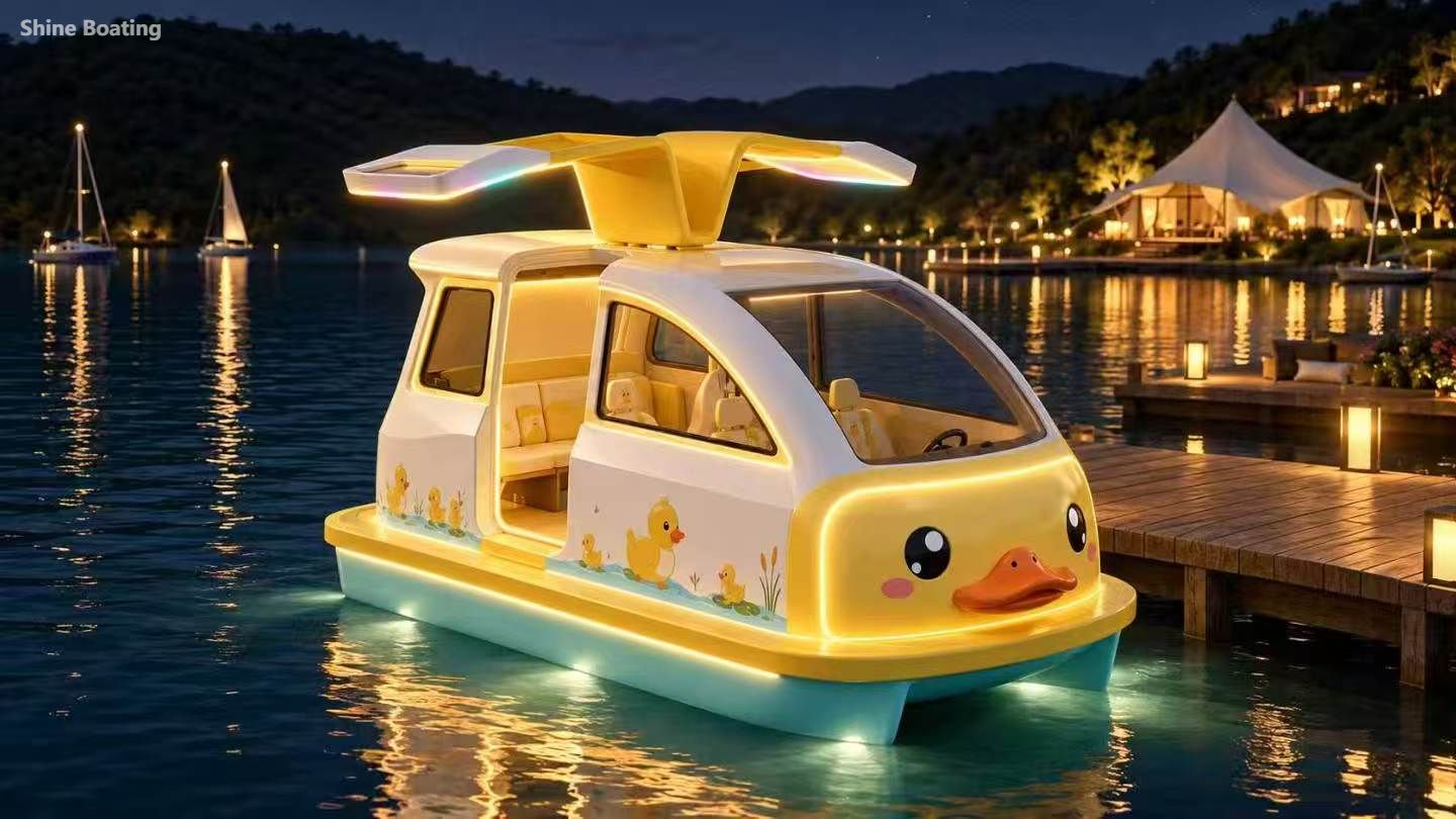 SHINE SW05 Cute Yellow Duck Electric Leisure Boat SHINE SW05 Cute Yellow Duck Electric Leisure Boat with LED Light, Lake Sightseeing Amusement Boat